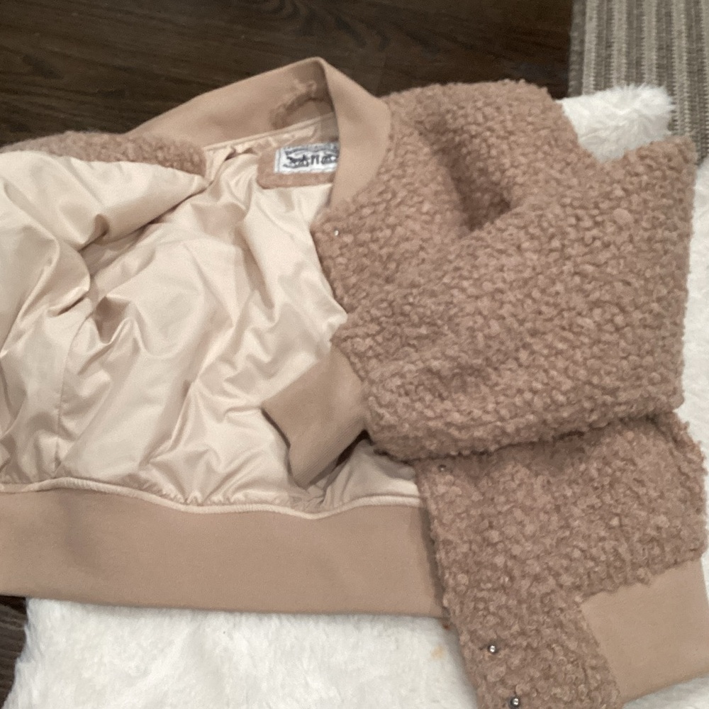 Levi's Pink Beige Sherpa Bomber Jacket